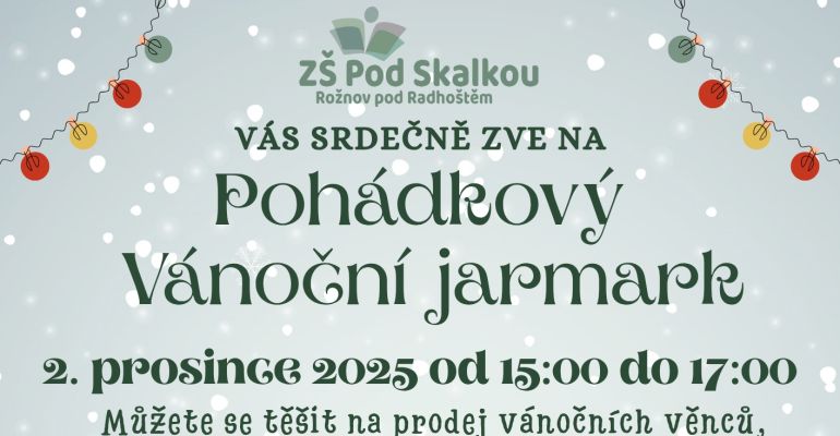 Pozvánka na Pohádkový vánoční jarmark