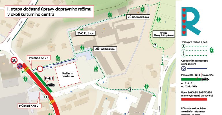 Dočasná úprava dopravního režimu v okolí ZŠ Pod Skalkou platná od 9. března